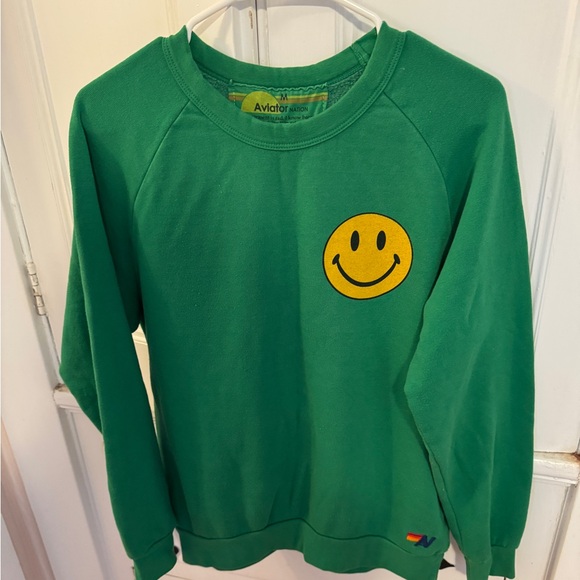 Aviator Nation Tops - Aviator Nation Green Smile Sweatshirt